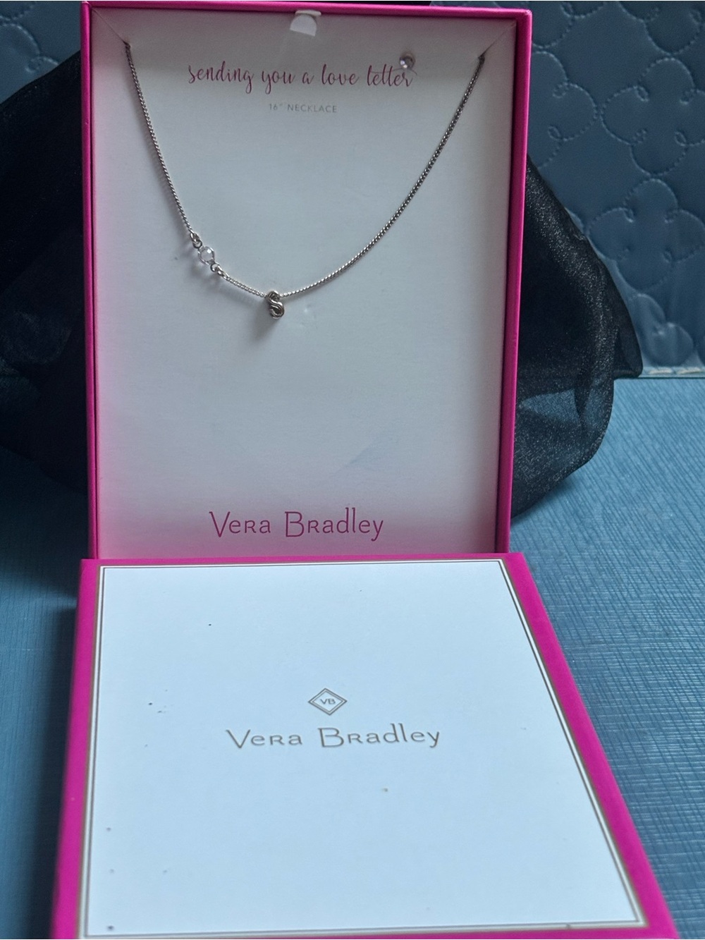 Vera Bradley "Sending You A Love Letter" initial S-necklace in sterling silver